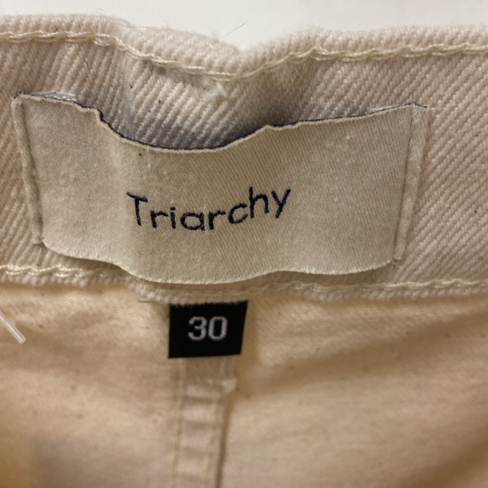 Triarchy Miss Onassis high-waisted jeans off-white sz 30 NWT - raw, sustainable - Picture 8 of 11